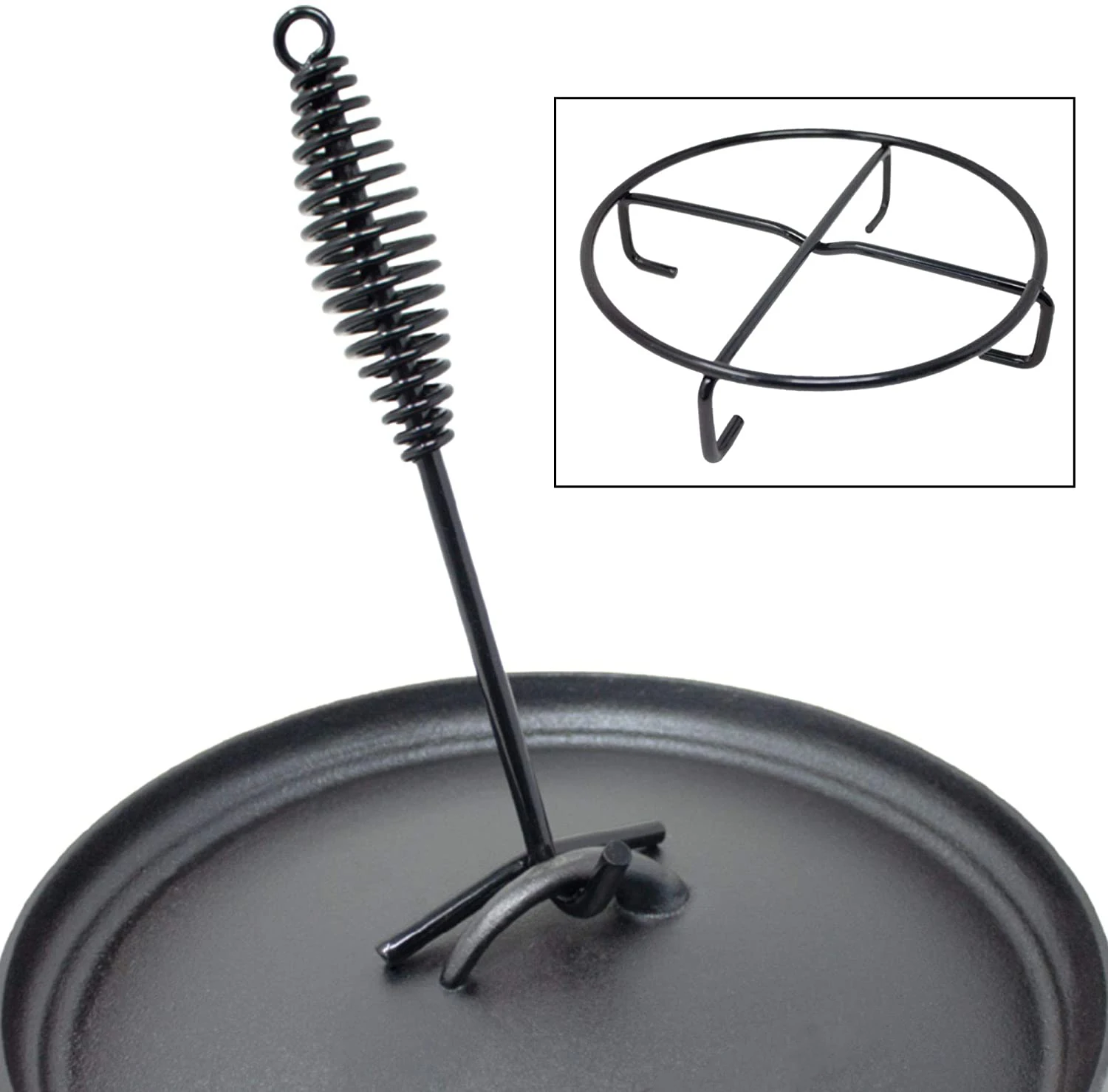 Outdoor cast iron camping Dutch pot three leg picnic soup pot