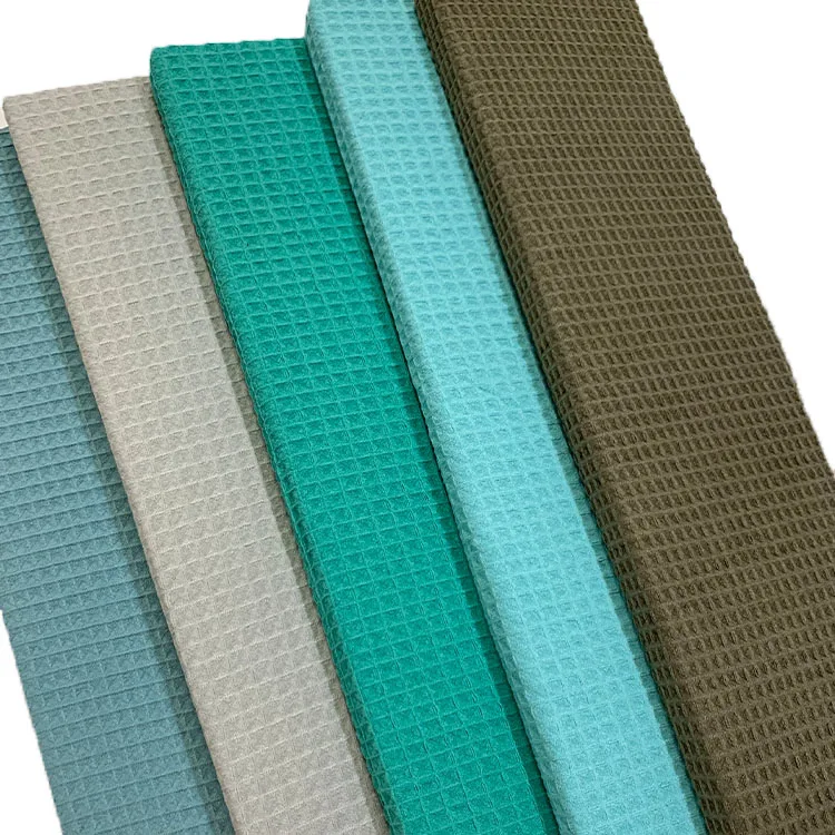 Factory Direct Sales Plain Dyed Polyester Microfiber Big Waffle Cloth Weaving Towel Fabric