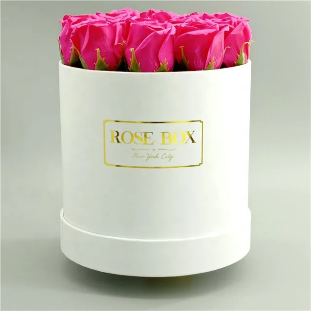 Custom made golden glitter round bouquet rose boxes, flower boxes, hat box