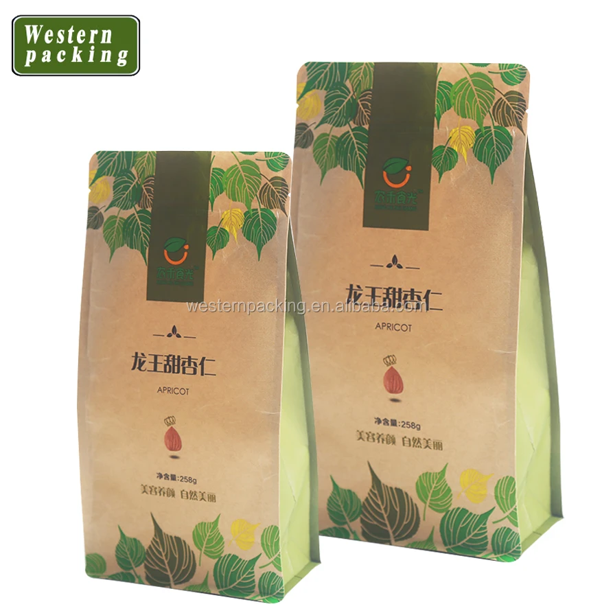 Brown stand up pouch sunflower seed packaging bags/nuts doypack