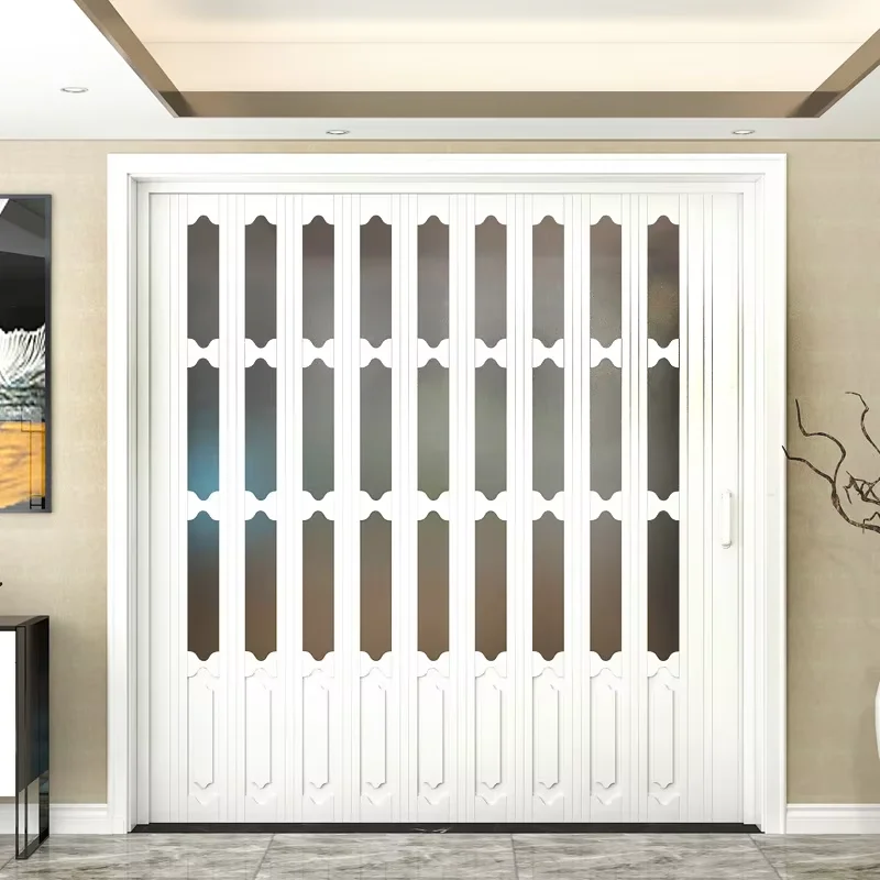Modern PVC Accordion Partition Wall Doors Sliding Folding Design for Kitchen or Apartment for Toilet or Interior Use