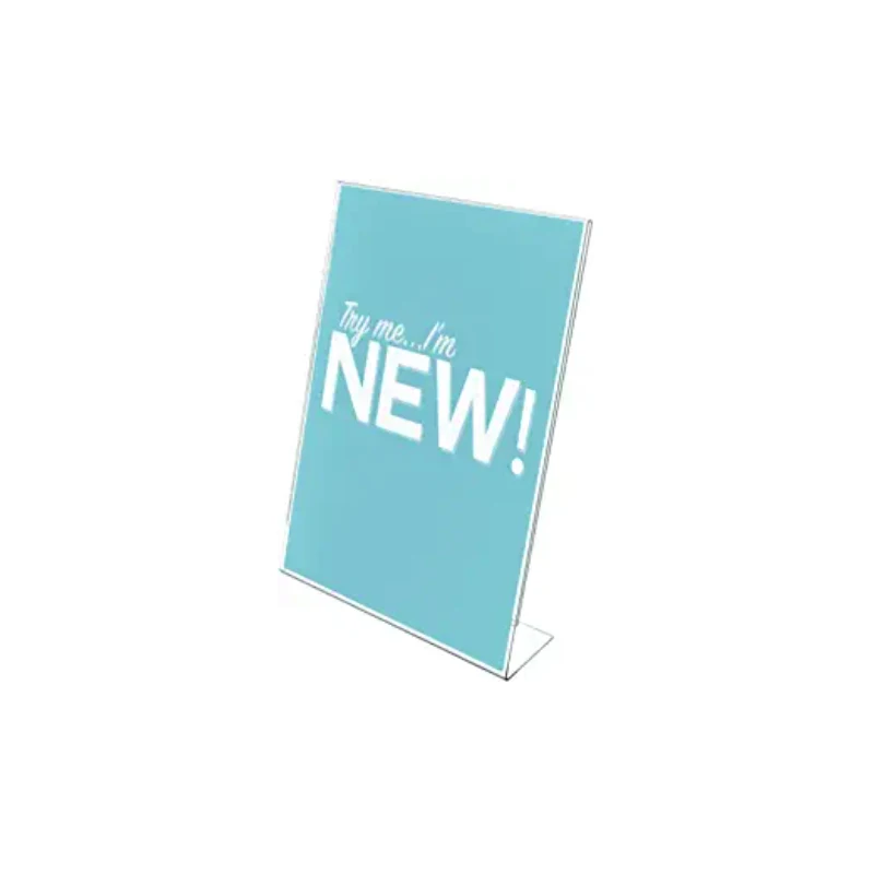 T Shape Acrylic Table Sign 4x6 Clear Acrylic 7x5 Sign Holder Plexiglass Wood Material for Display Advertising Desktop Type