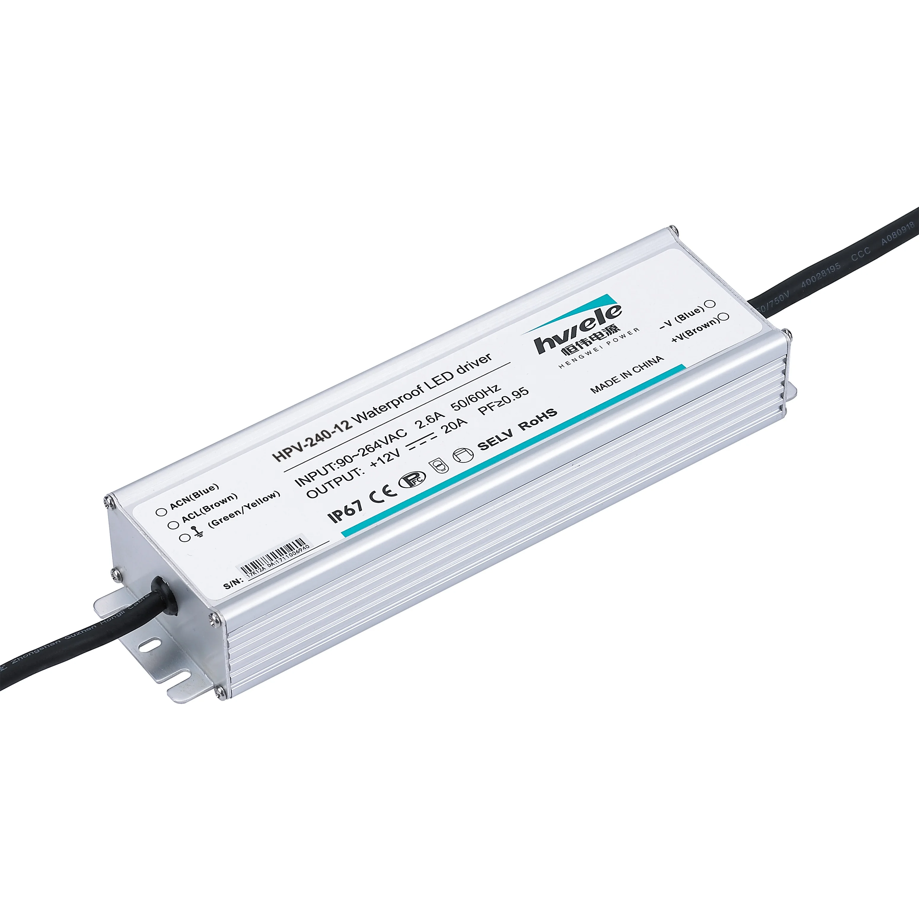 PFC водонепроницаемый IP67 CV Тип HPV-240-24 240W 24V 10A Светодиодный источник питания для светодиодного