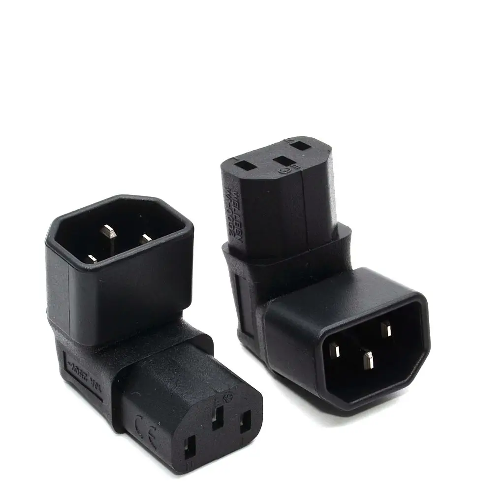 IEC Male C14 to Down Right Angled 90 Degrdd IEC Female C13 Power Extension Adapter for computer monitor FOB Reference Price:Get