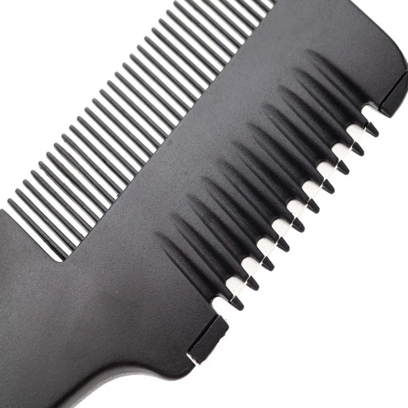 New Design Barber Cutting Hair Handle Comb Salon Professional Integrated With Double Edge Razor Blade Detachable Styling Comb