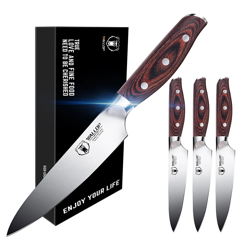 Sharp 5 дюймов 4 шт. немецкий 1 4116 из нержавеющей стали нож для стейка набор с деревянной ручкой Pakka