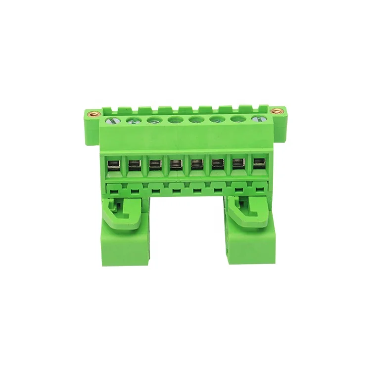 5.08mm pitch Rail panel mounting pluggable terminal block connector with side fixed screws flange