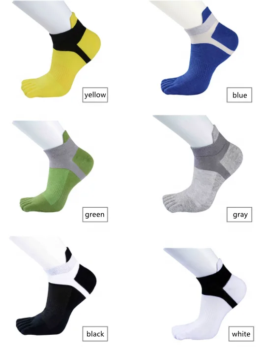Men premium sports five finger socks cotton toe separator socks leisure breathable ankle solid colour sports toe socks