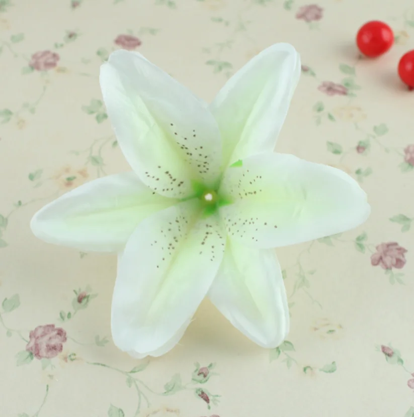 Artificial silk lily flower head for DIY hair flower accessory wedding decoration