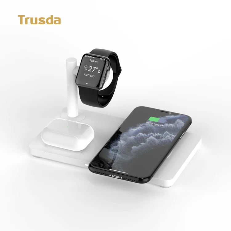 
TRUSDA WP16 Original MFi 3 in 1 Wireless Charger Under Qi CE RoHS FCC Certificated for iPhone iWatch Airpods 