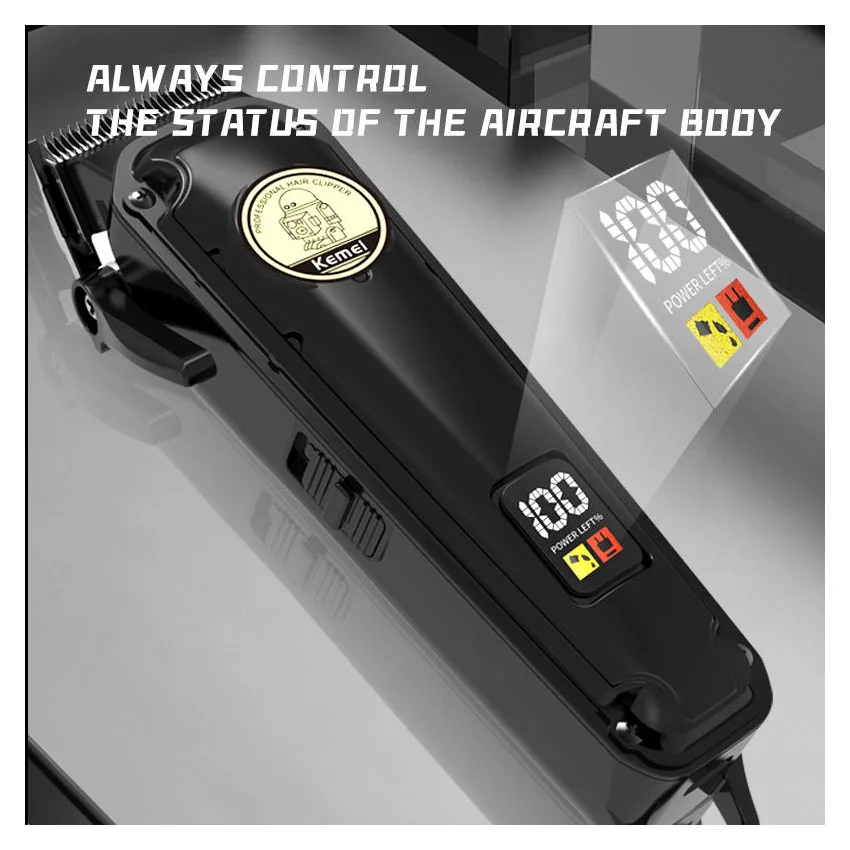 New Product Professional KEMEI km-2372 Barber Clippers Cordless Hair Cutting Machine Clippers With Charging Base