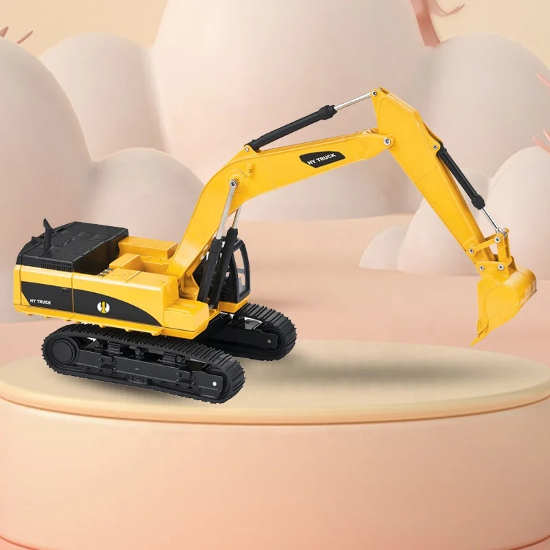 HY 1:50 free wheel diecast Hydraulic Alloy car excavator truck toy