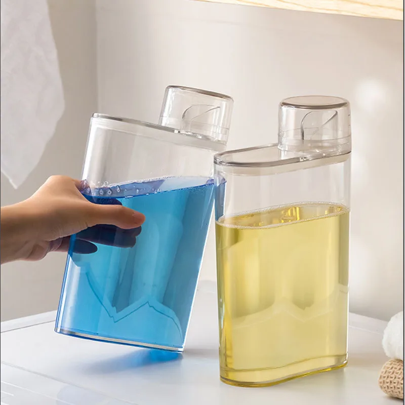 Large capacity household laundry liquid dispensing bottle bathroom wide mouth shampoo storage bottle clear soap liquid bottle