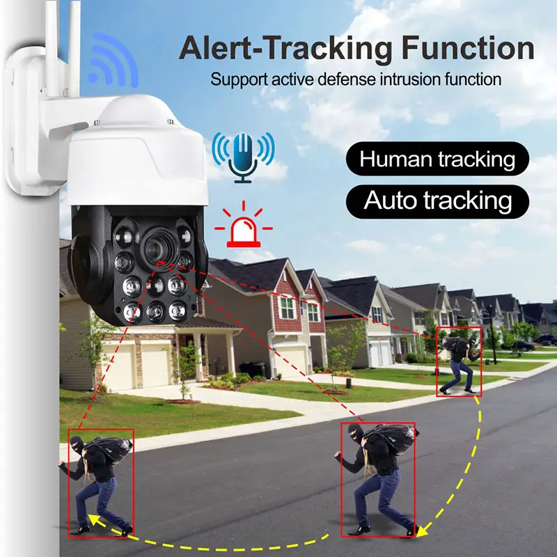 3MP Wireless PTZ 40X Optical Zoom IP PTZ CCTV Camera Night Vision Speed Dome Surveillance Security Camera Outdoor 4G