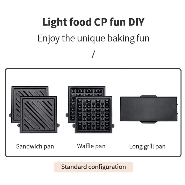 
3 in 1 sandwich maker waffle pilot baking tray breakfast waffle maker 
