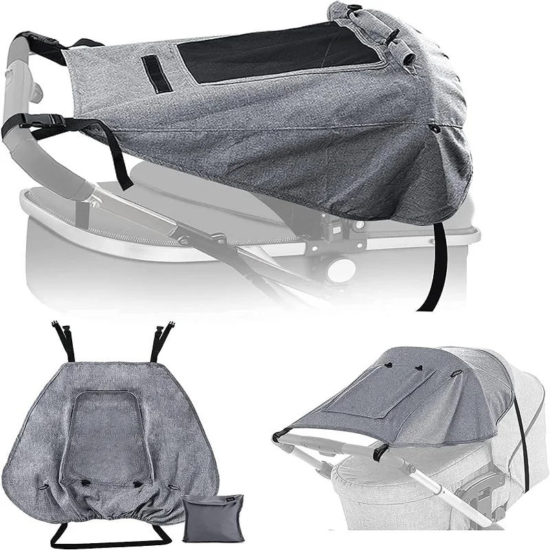 High Quality Uv Resistant Sun Shade Foldable Adjustable Waterproof Canopy Baby Stroller Pram Carriag Sun Cover Uv Proof
