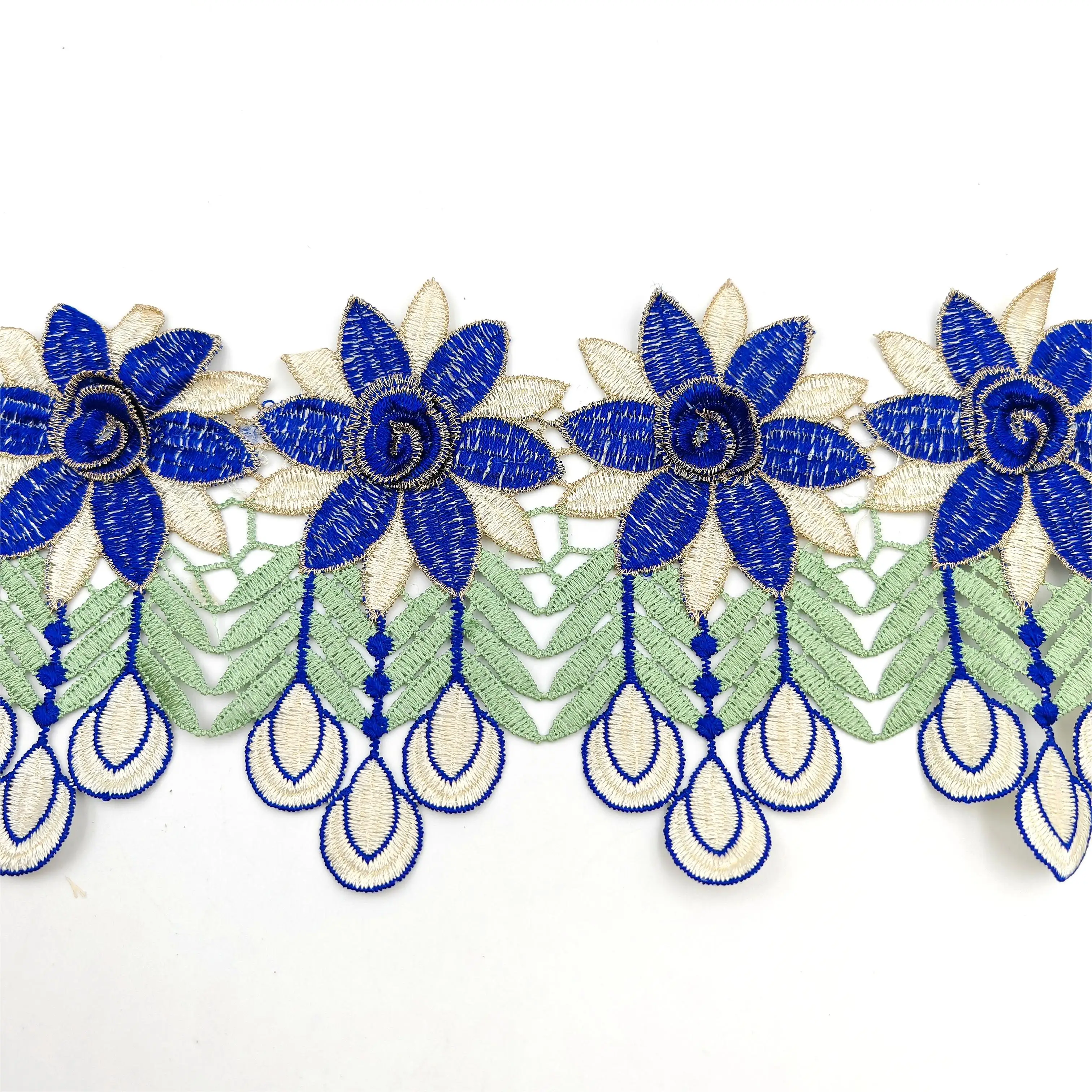 Wholesale Ethnic Embroidery Trim African lace Border Lace Trim colorful lace for ladies dress