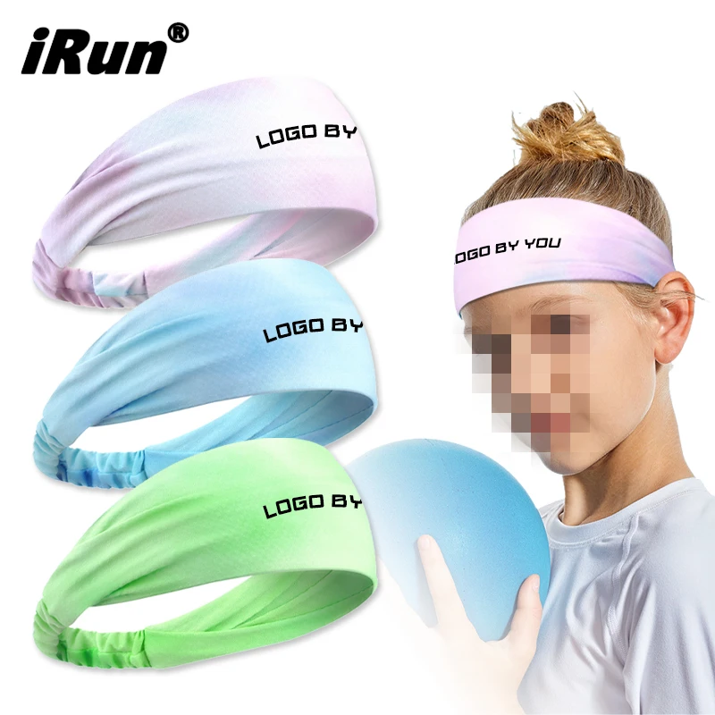 Индивидуальная шелковая повязка на голову iRun, Спортивная однотонная высокоэластичная дизайнерская лента с сублимационной печатью, спортивная повязка на голову на заказ