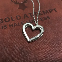 2020 Popular Double Solid Heart Shape Necklace 316L Stainless Steel Pendant Love Necklace