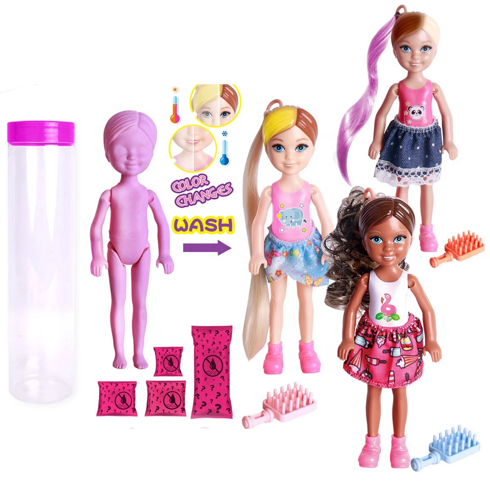 DIY Dolls color changes toys in different scenes Free creation Coloring Magnetic Box girl