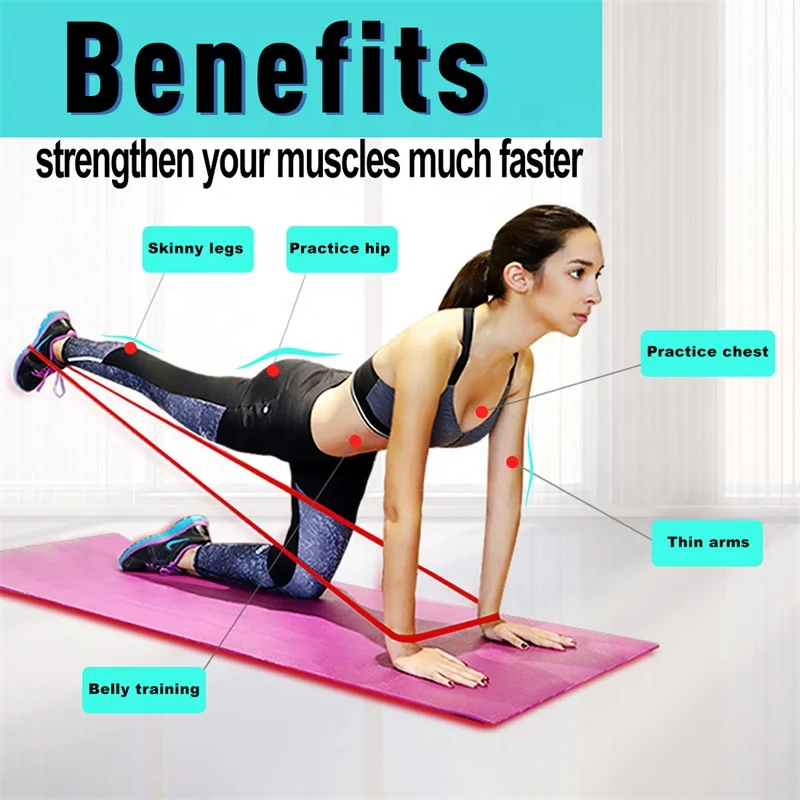 208cm Long Latex Yoga Exercise Band Theraband Roll for Physical Therapy & Fitness Fitness Workout Bands with Stretch Resistance