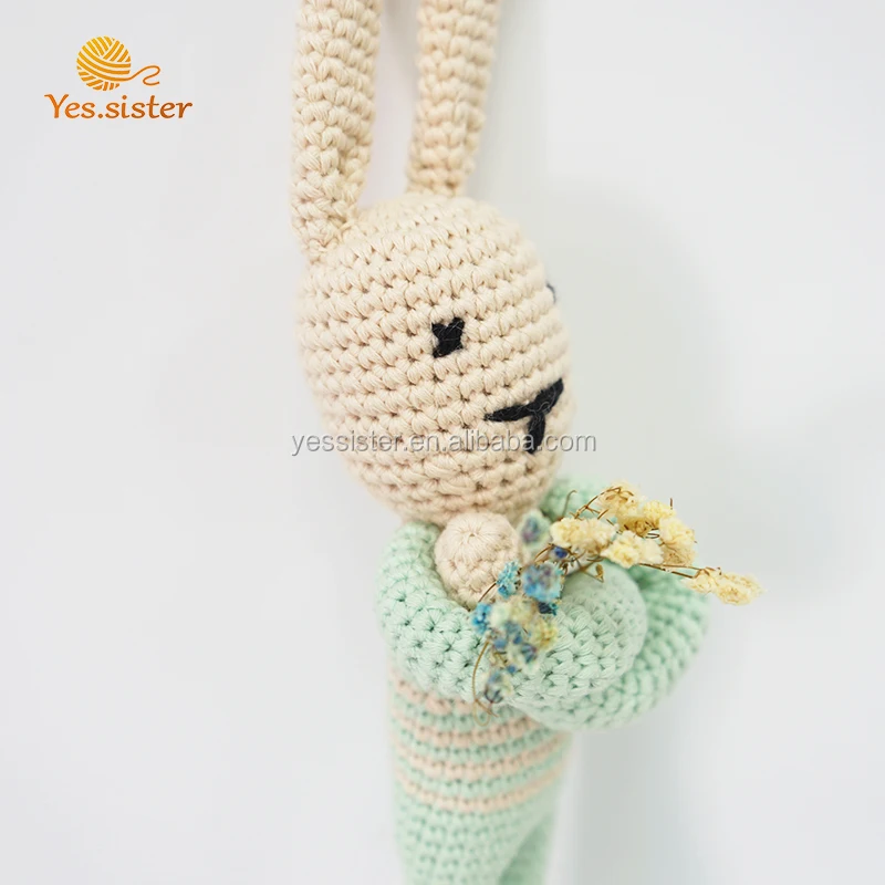 100% Cotton Handmade Crochet Bunny Stuffed Toy For Baby