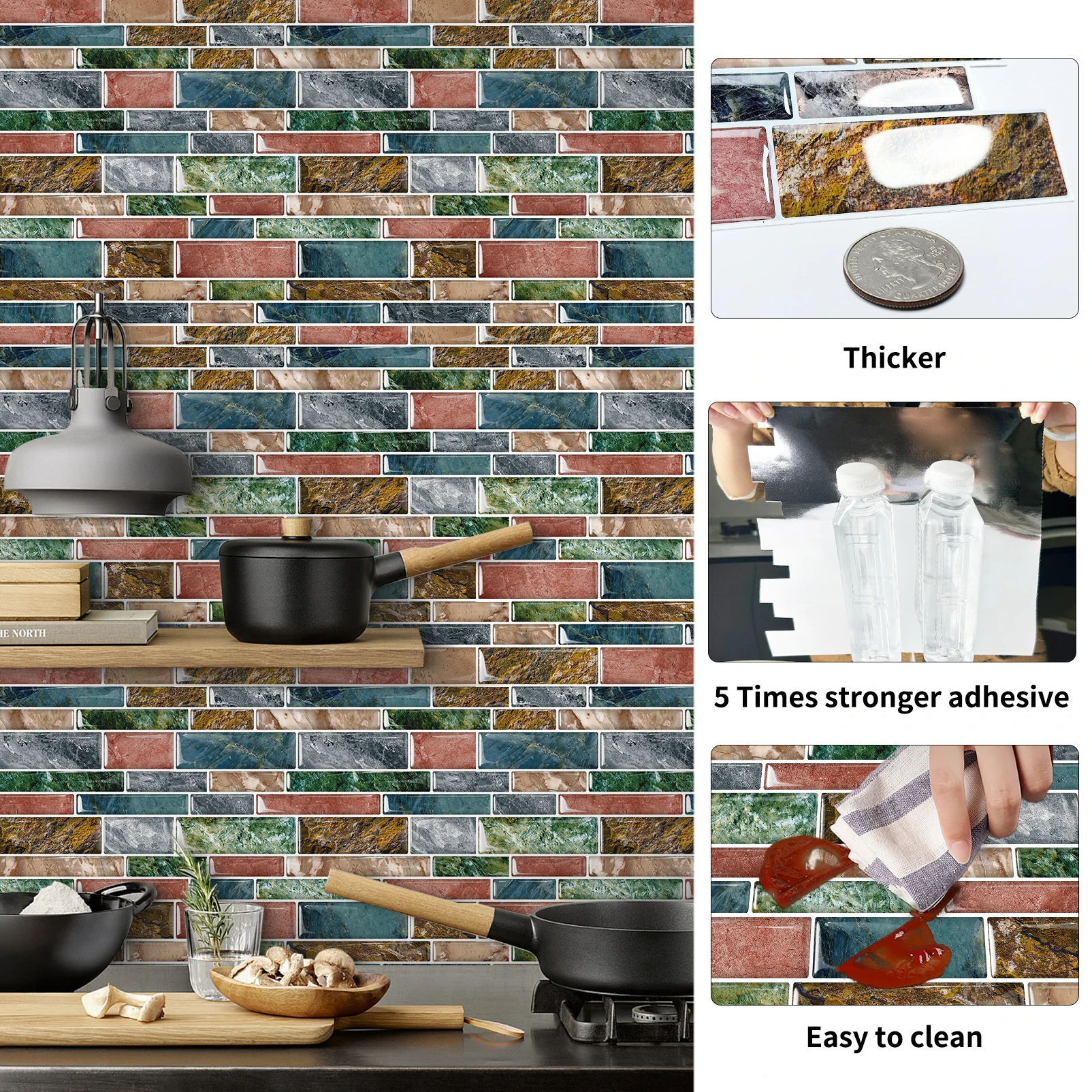 Pink mosaic subway tile self-adhesive Tiles home Bathroom living room bedroom decor kitchen 3D Tile wallpaper
