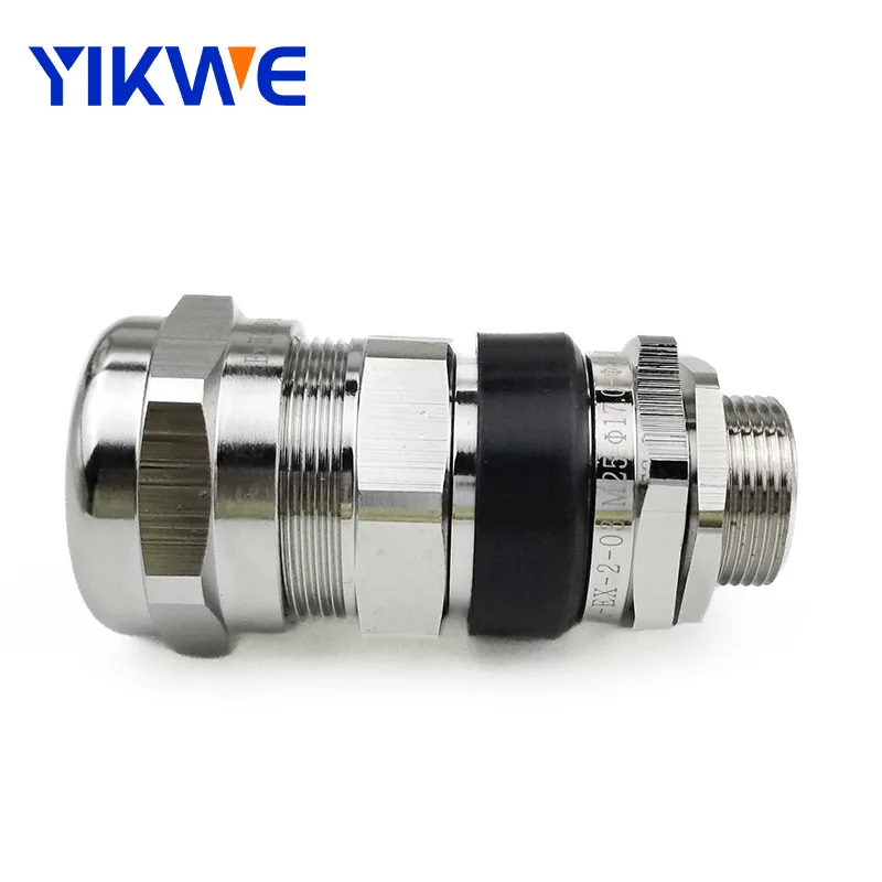 М40 резьба латунь никелированный Взрывозащищенный Кабельный сальник ATEX водонепроницаемый металлический двойной компрессорный сальник Сделано в Китае