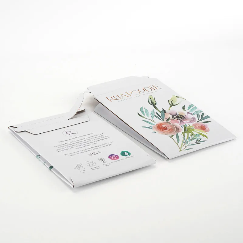 custom logo tear strip mailing envelope stay flat mailer envelope packaging paper shipping cardboard envelope