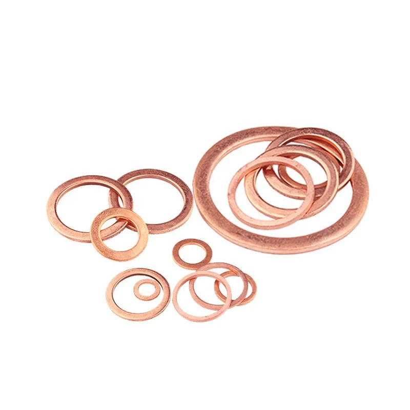 Copper Washer Marine Table Sealing Flat Pad Copper Metal Screw Washer Shim M5M6M8M10M12-M20-M36