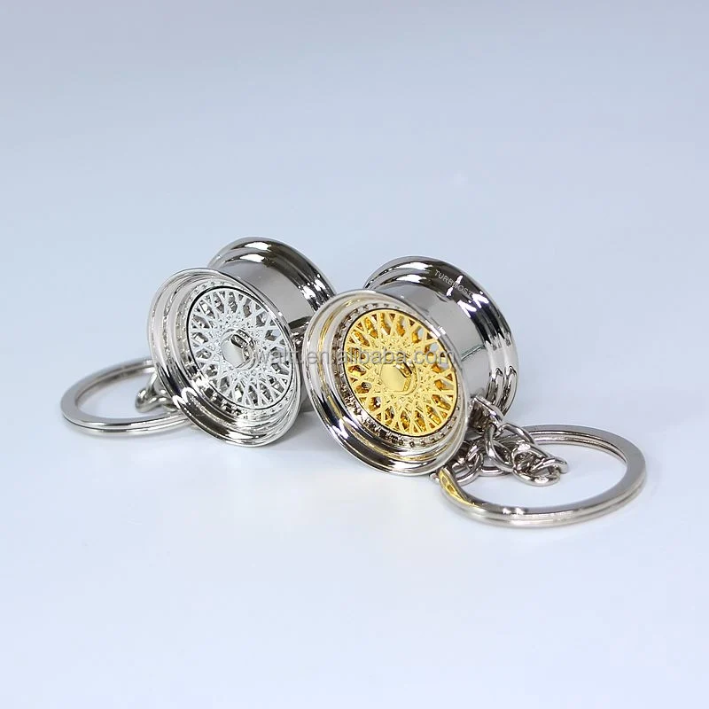 Novelty Wheel Rim Keychain  Creative Car Auto Metal Mini Parts Tyre Key Chain