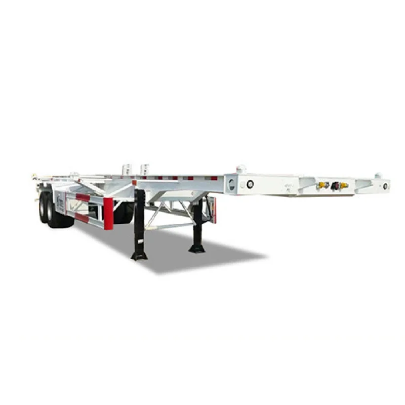 2 Axle 40 ft 40 ton skeleton semi trailer shipping container trailer transport chassis truck with 12 pieces twist lock