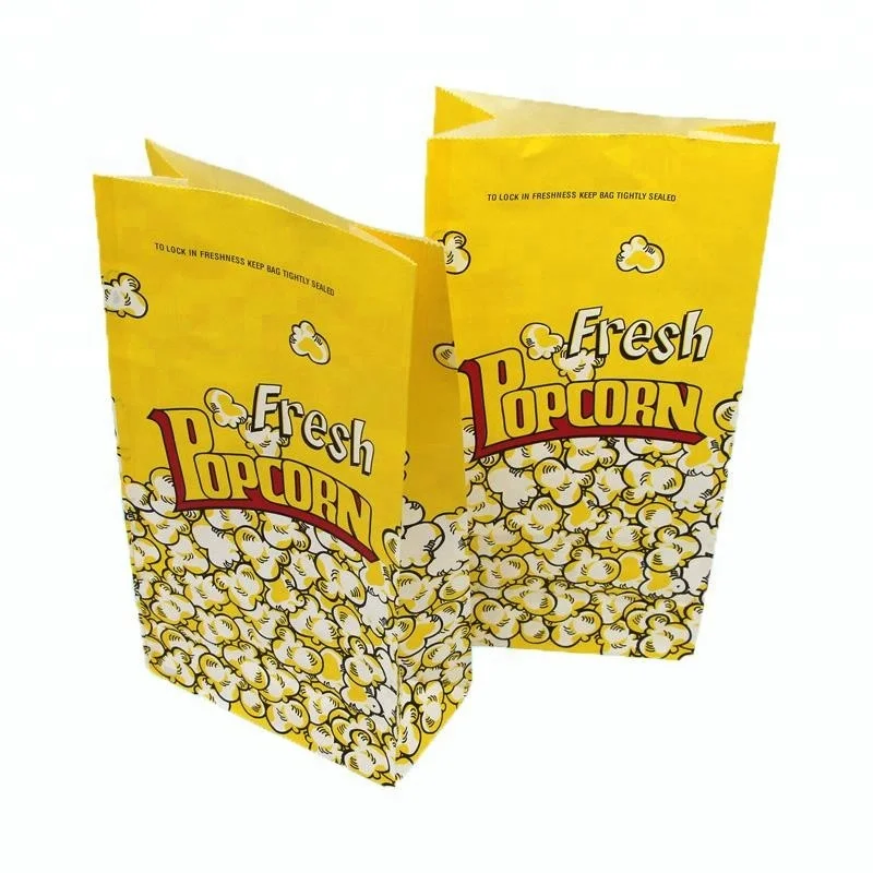 Popcorn Making Bag Microwave Popcorn Paper Bag Food Grade Custom Printing Greaseproof Paper Bag for Popcorn