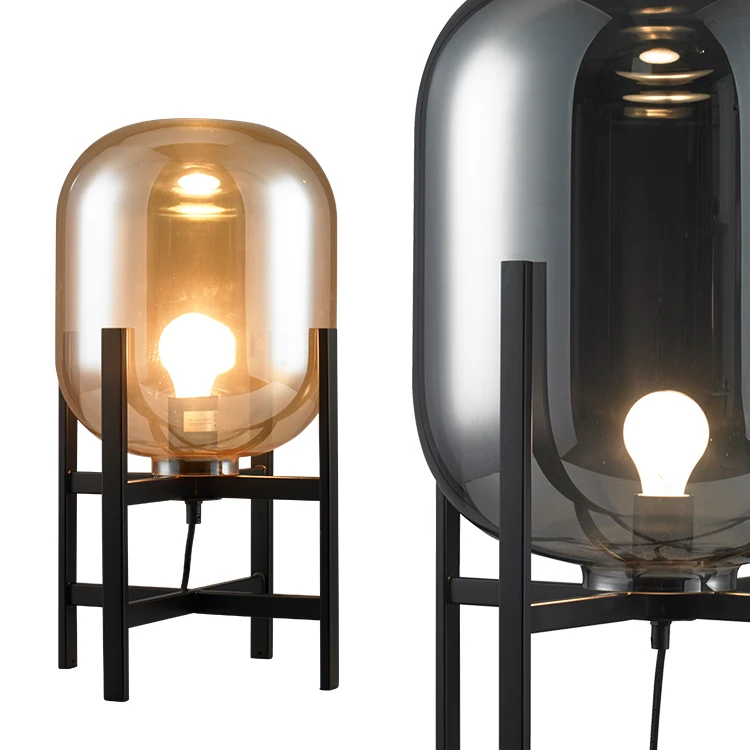 Nordic Design Modern Simple Style Indoor Loft Coffee Shop Reading Led Amber Stand Led Table Lamp