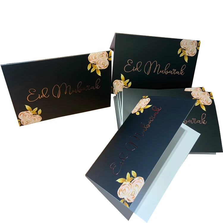 Custom Luxury Elegant  Printing Blank 250gsm 300gsm  Gold Foil Logo Greeting Card Thank You Card
