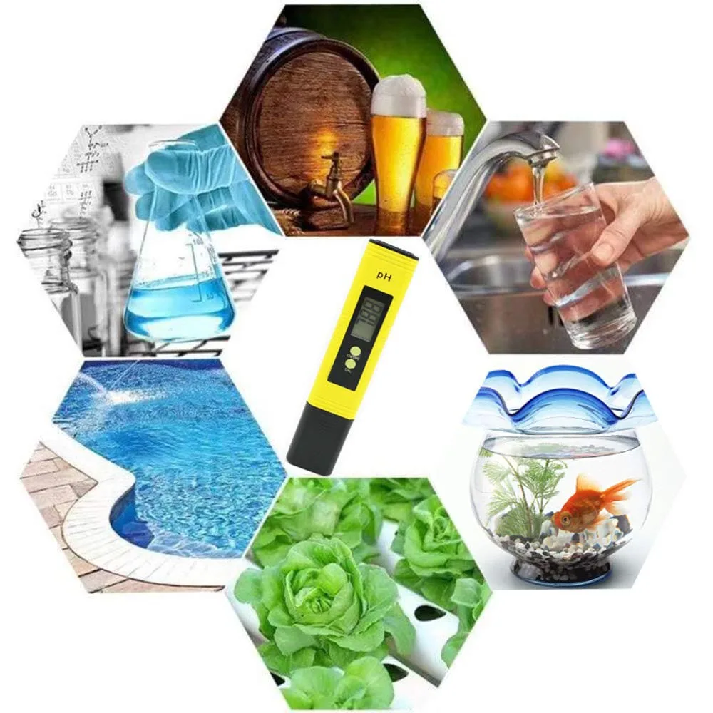 PH Tester Digital PH Meter, Professional PH Pen with 0.01 PH High Accuracy, 0-14 PH Measurement Range, Ideal Water PH10