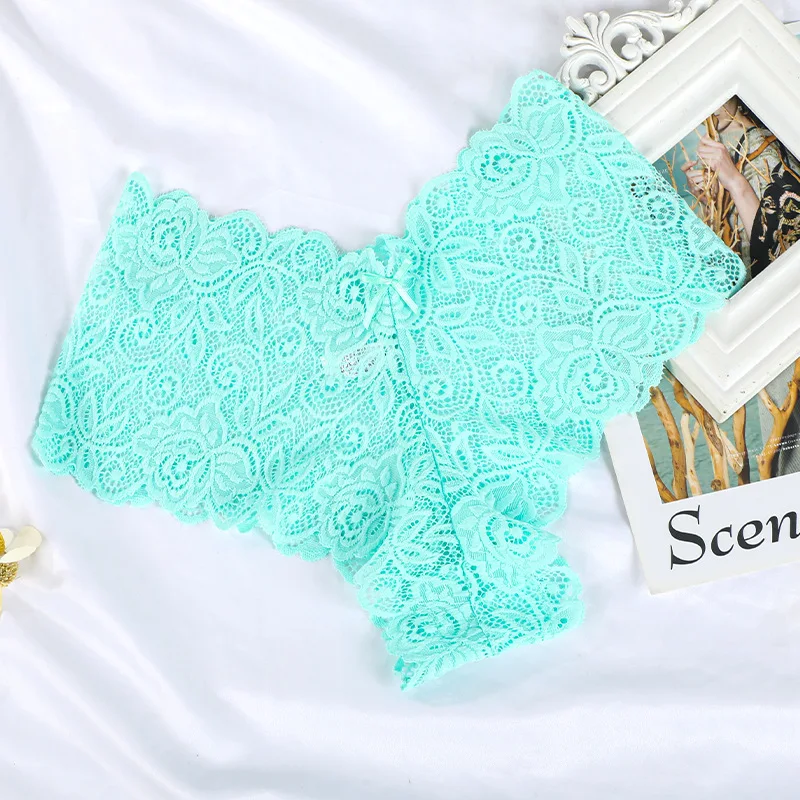 New Style Comfortable See Through Panties Sustainable Cotton Lady Briefs Lace Underwear Women Sexy