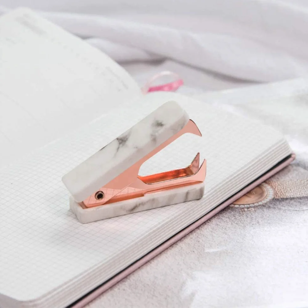 Luxury Desk Accessories Plastic Staple Removers Marble Design Acrylic Office Supplies Acrylic Staple Puller