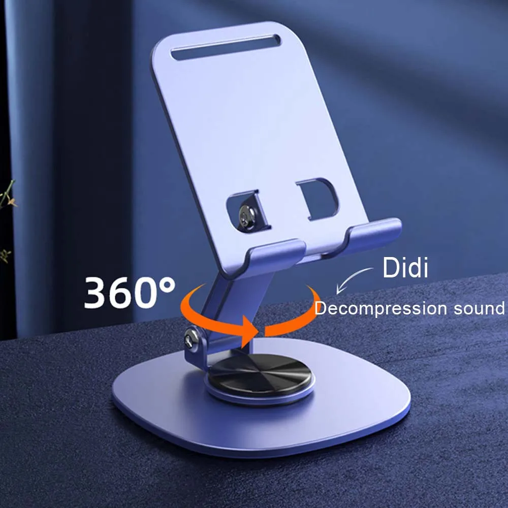 Christmas Promotion Gifts Simple Quality Stable Metal Folding 360 Rotation Desk Stand Phone Holder for All Mobile Phone Tablet