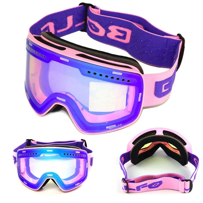 Ski Goggles with Magnetic Double Layer Polarized Lens Skiing Anti-fog UV400 Snowboard Goggles Men Women Ski Glasses Eyewear case