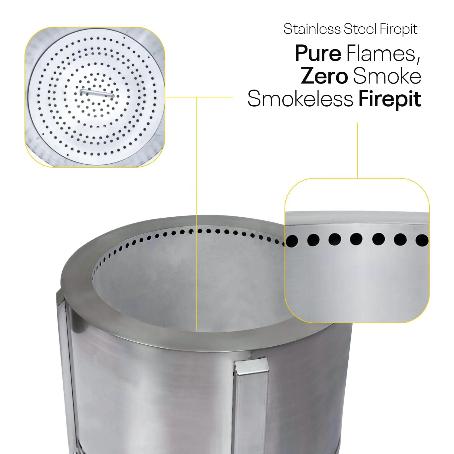 Large stainless steel Outdoor foldable smokeless fire pits