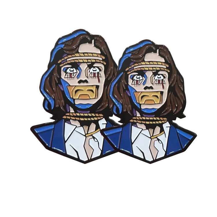 Personalize Black Dyed Metal Brooch Clothes Logo Metal Lapel Pins For Hats Badge Anime Soft Hard Custom Enamel Pin