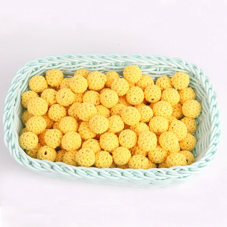 Handmade Baby Nursing Teething Wooden Cotton Crochet Beads