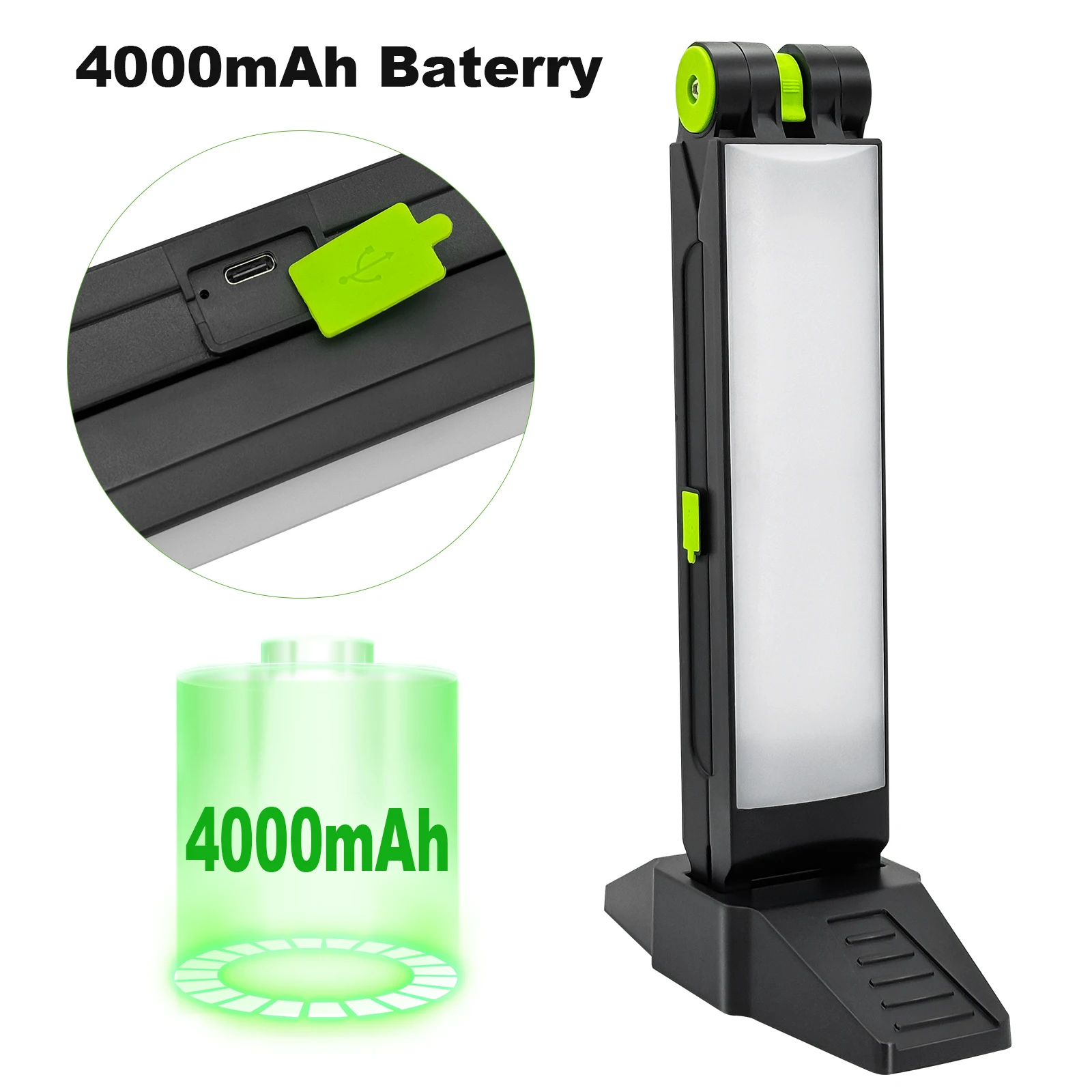 1200LM Multifunction 15W Led Temporary Work Light Rechargeable Battery Work Light With Cable