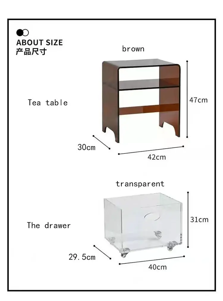 Spot Acrylic Plexiglass Bedside Living Room Coffee Table Modern Hotel Side Table