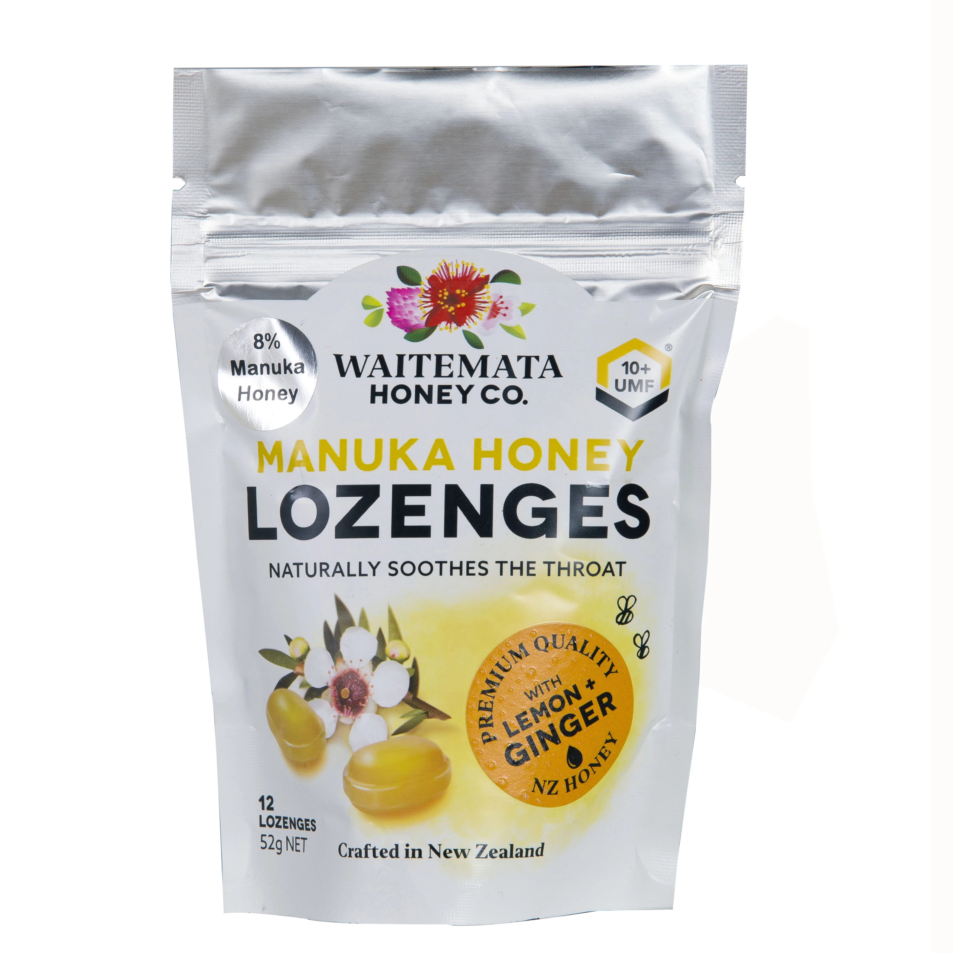 New Zealand Natrua Sweets Manuka Wholesale Lemon Honey Bee Candy 54g Manuka Honey Lemon Ginger Lozenges