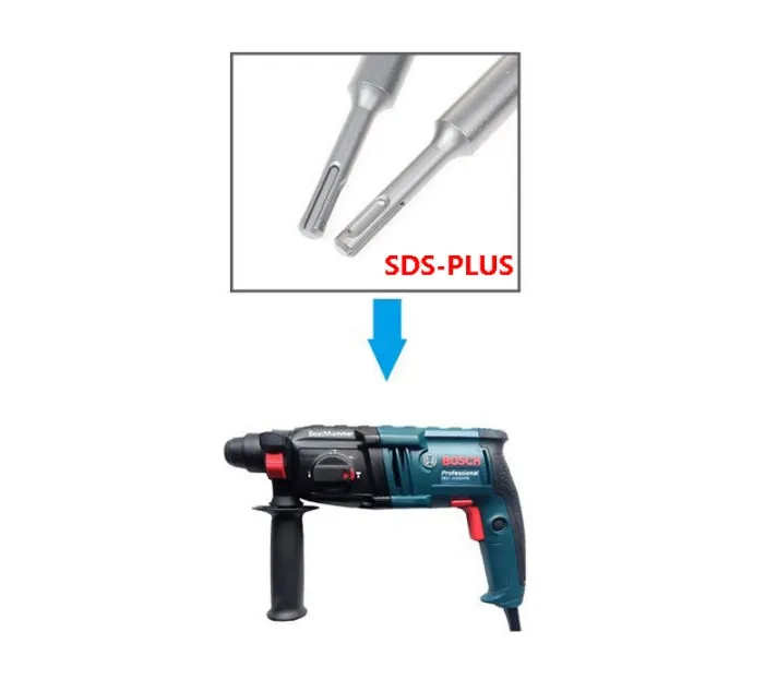 160mm 5-16mm Diameter 7 pcs Cross Bit SDS-plus Rotary Hammer Bit Suitable for perforated stone and brick walls. concrete drill