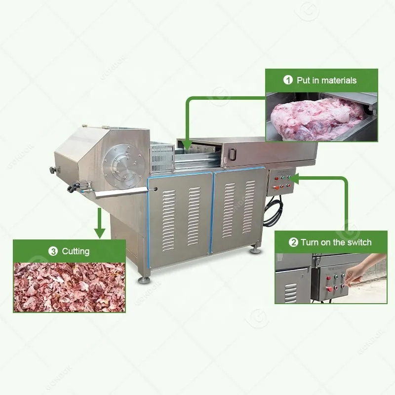 Crusher of Cut Frozen Meat Block Breaking Cutter Cube Mutton Beef Flaker Equipment Machine for Sale