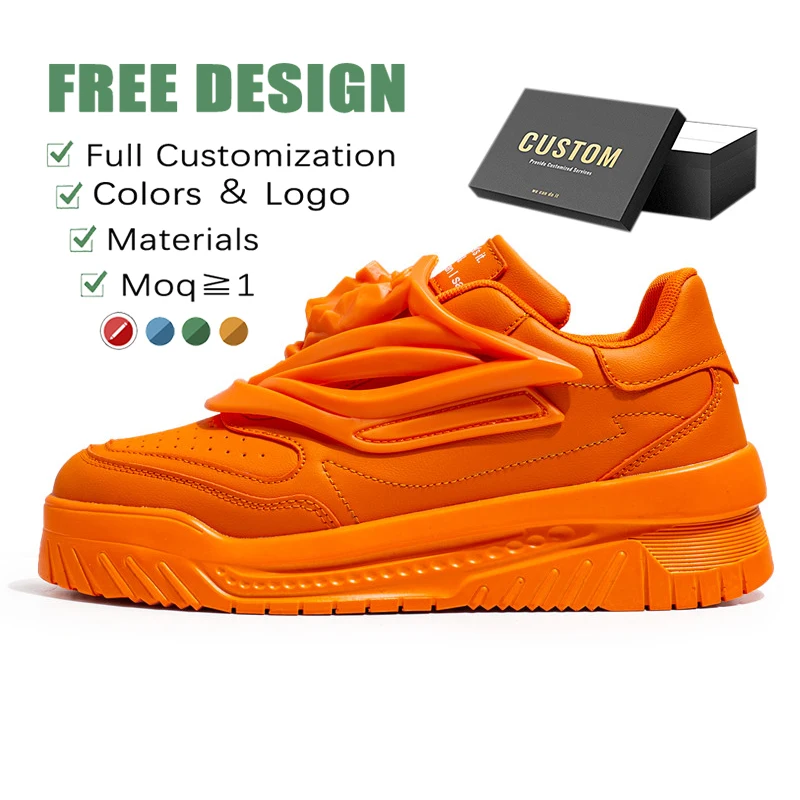 New Design Shoes 2024 Casual Chunky Board Shoes Fashion Leather Height Increased Platform Running Men Shoes Custom Logo