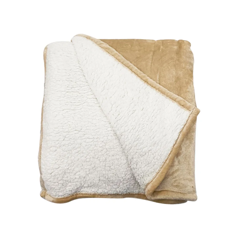Safe Certification Heating Blanket Flannel Cashmere Lamb Heated Throw 110V/ 220V Machine Washable